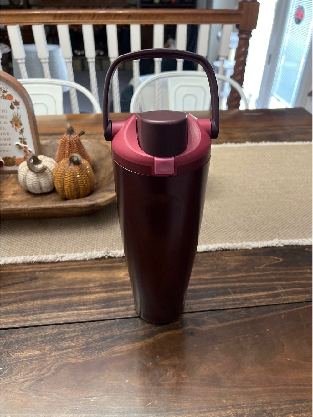Owala 40oz Insulated Water Bottle with Straw and Handle - Burgundy and Pink